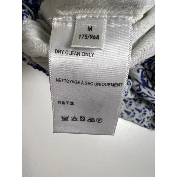 Anthropologie Clemente Blue Floral Off Shoulder Smocked Romper Jumpsuit Women M - Picture 14 of 16